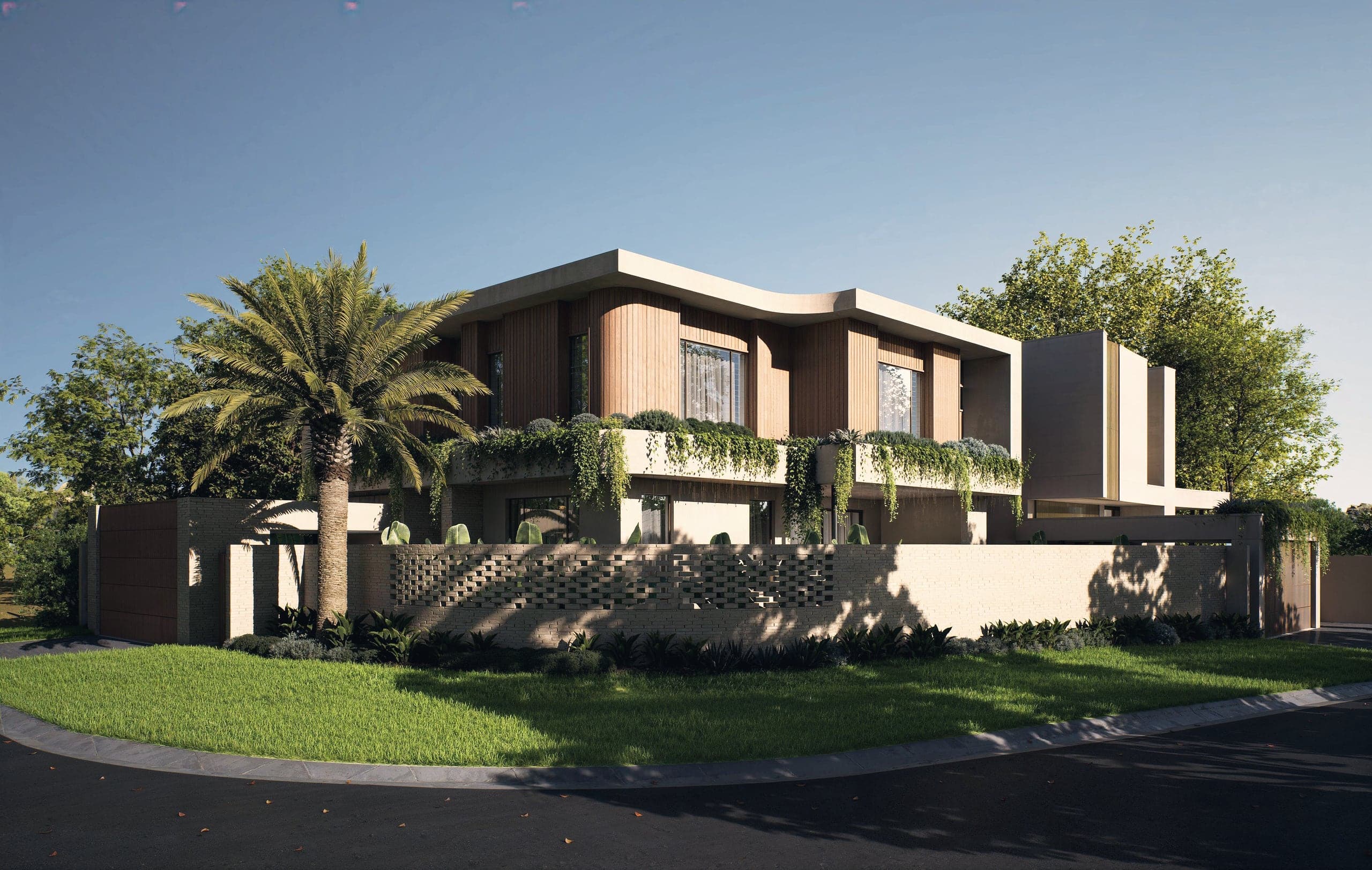 Artist impression of the two Oceanic houses from the corner of Oceanic and Port Drive